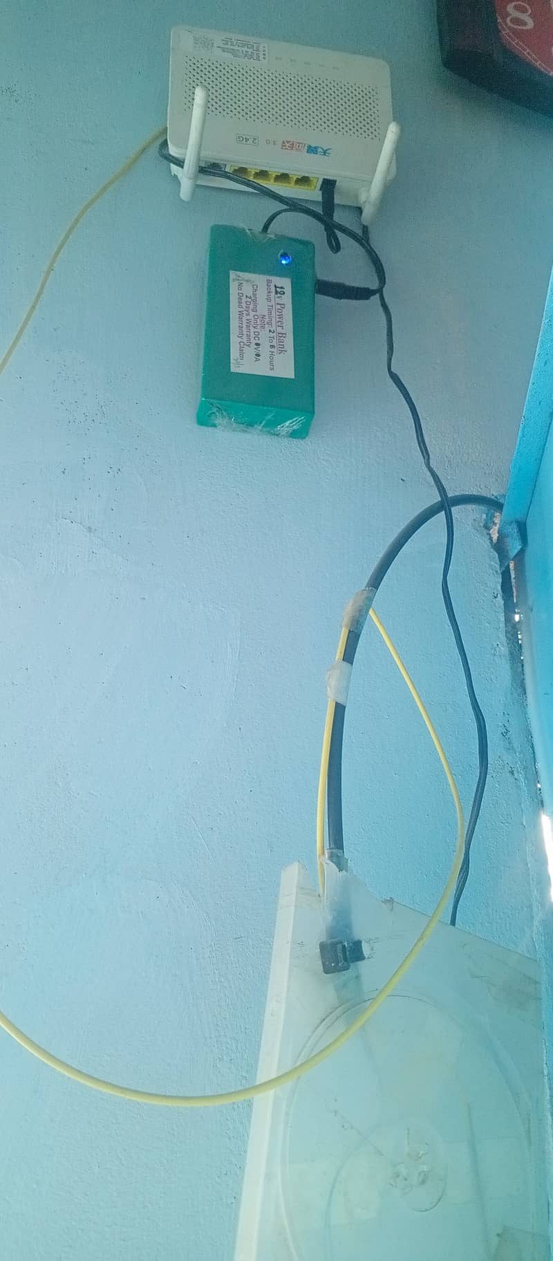 Fiber router complete setup with powerbank (8H non stop backup) 1