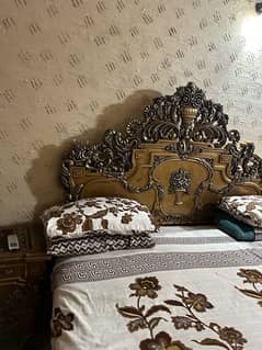 pure sheesham carving furniture bed set