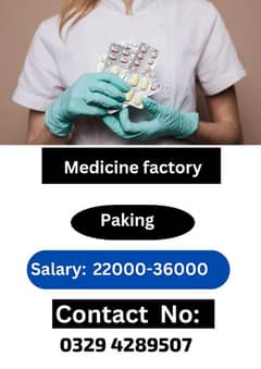 Medicine packing jobs available in lahore argent staff required