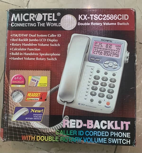 Microtel Caller ID Landline Phone KX-TSC2586CID 0