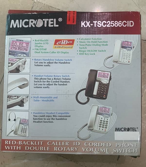 Microtel Caller ID Landline Phone KX-TSC2586CID 2