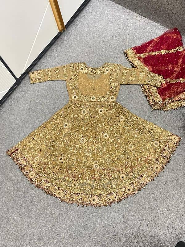 Bridal Barat Lehnga Dress 3-PC Heavy Hand Work Long Tail Dress 9