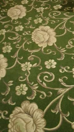 Green printed carpet