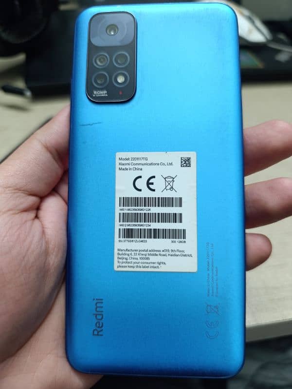 Redmi Note 11 with box, charger, back cover and protector 4