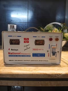 National Panasonic Automatic Voltage Stabilizer 4 Relays 3600 Watts