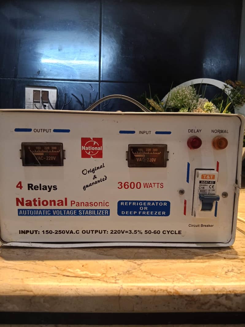 National Panasonic Automatic Voltage Stabilizer 4 Relays 3600 Watts 2