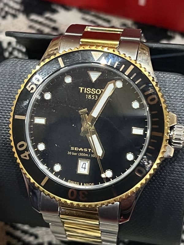 TISSOT Seastar 1000 40MM SS Black Dial Two-Tone Mens T120.410. 22.051. 0 2