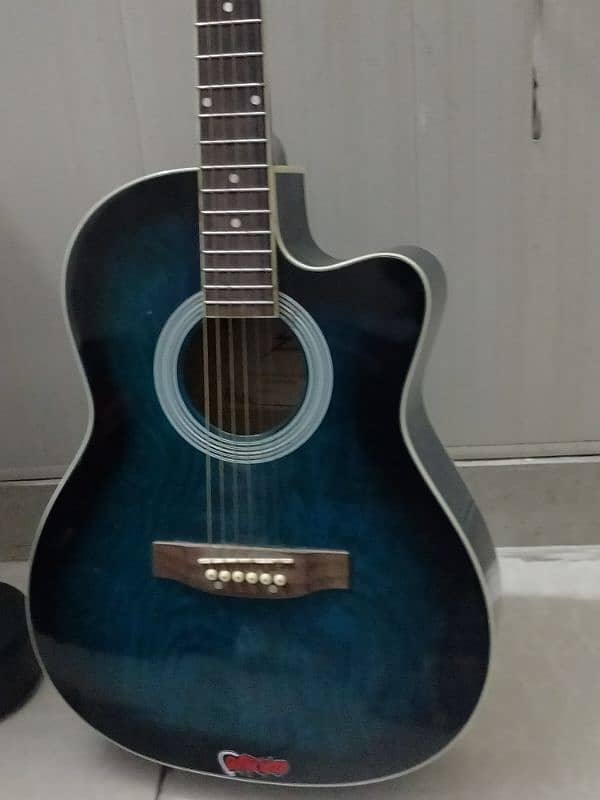 IMPORTED Power 38C Cutway Acoustic Guitar (Blue and white) 5