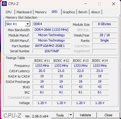 Dell i7 8th gen 4 cores 8 threads 7