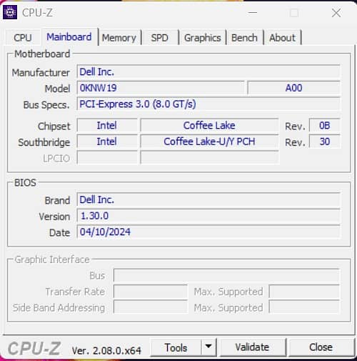 Dell i7 8th gen 4 cores 8 threads 9