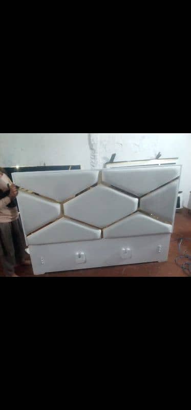 Double Bed set with side daraz and Dressing l Double bed Poshish Bed 3