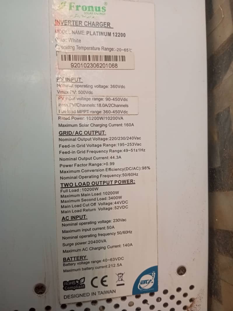 Fronus 10 KW  Pv 12200 Model 2