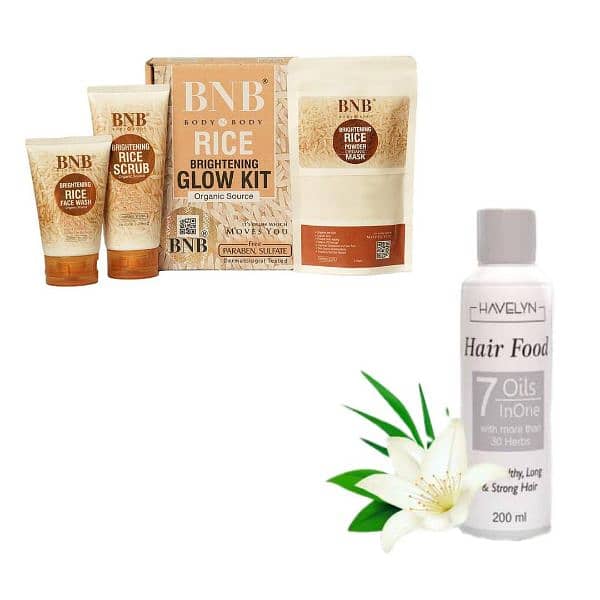 BNB glow kit ultimate4in1 skin care and hair care bundle can delivered 0