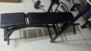 Bench Press Chest and Becip rod with weights