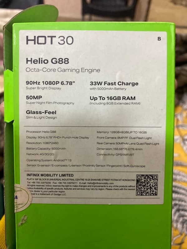 Hot 30 128gb 16 ram 10/10 condition 8