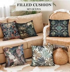 Pack of 5 Printed Filled Cushion