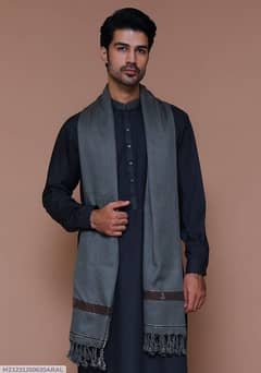 1 piece men's wool plain shawl