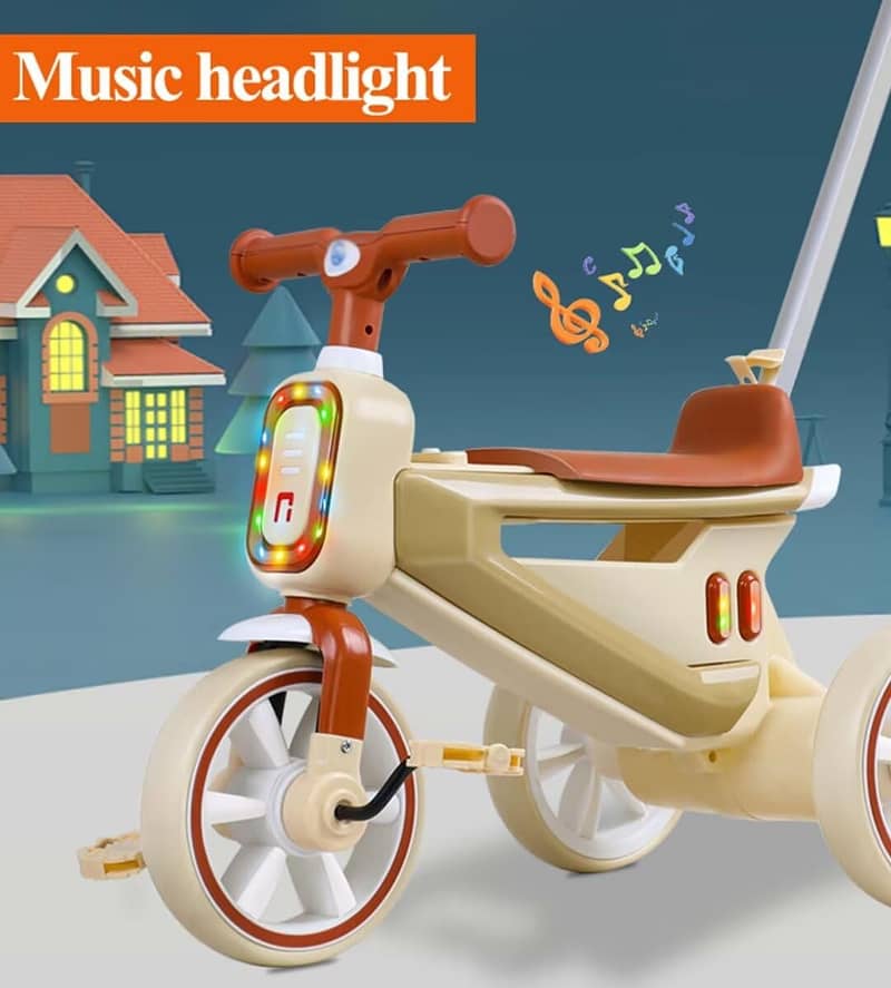 2 in 1 Toddler Stroller pram and Pedal tricycles with music headlight 9