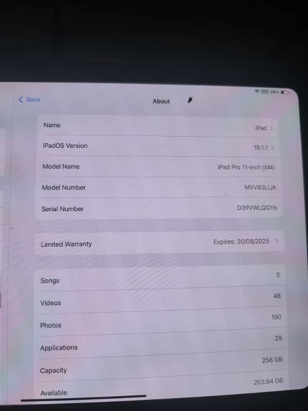 Ipad m4 11 inch 256 gb 3