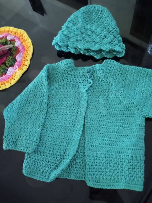 handmade crochet sweater for new born baby 1