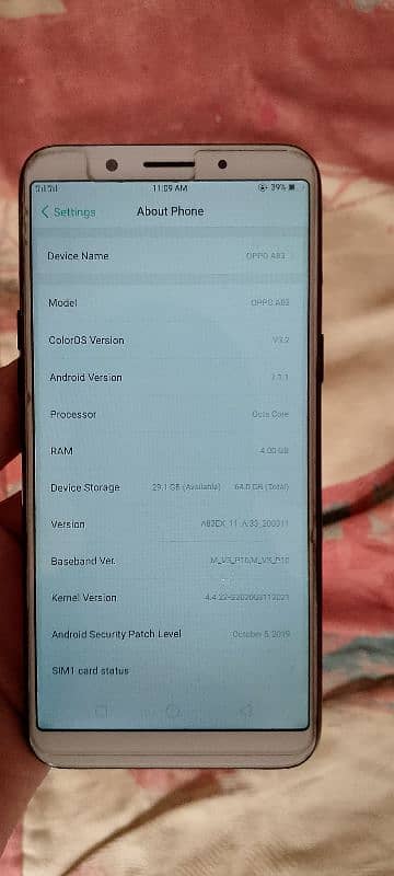 oppo A83 Ran 4GB memory 64GB 1