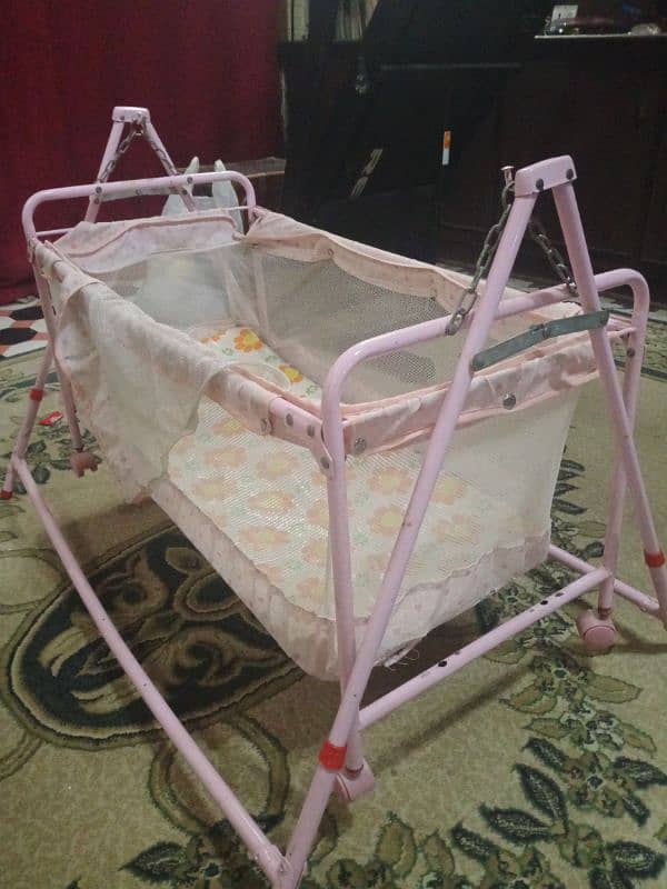 Baby Cot, swing and 2 prams 3