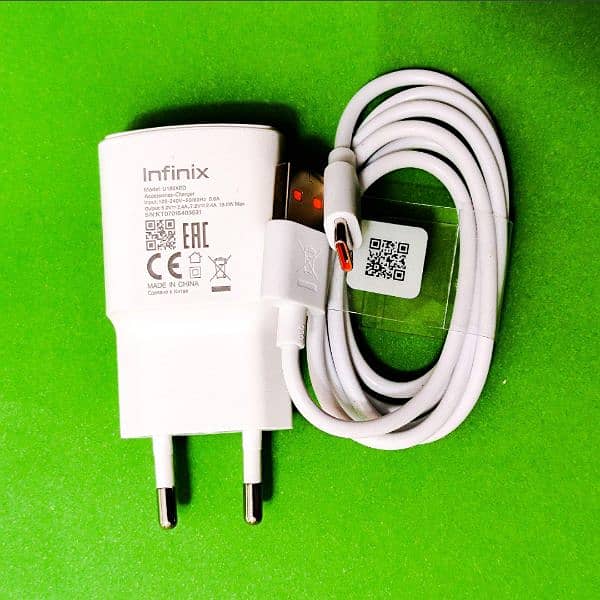 Infinix 18watt fast charging 18W original box plugged charger 1