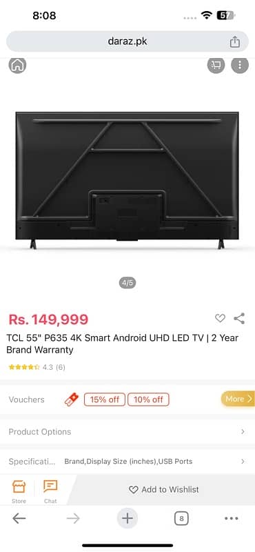 tcl 55 inch led 4k complete box condition 10by 10 3