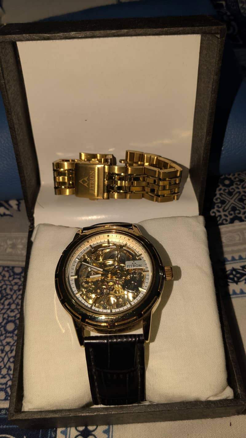 Fitron Automatic Watch Golden Black 0