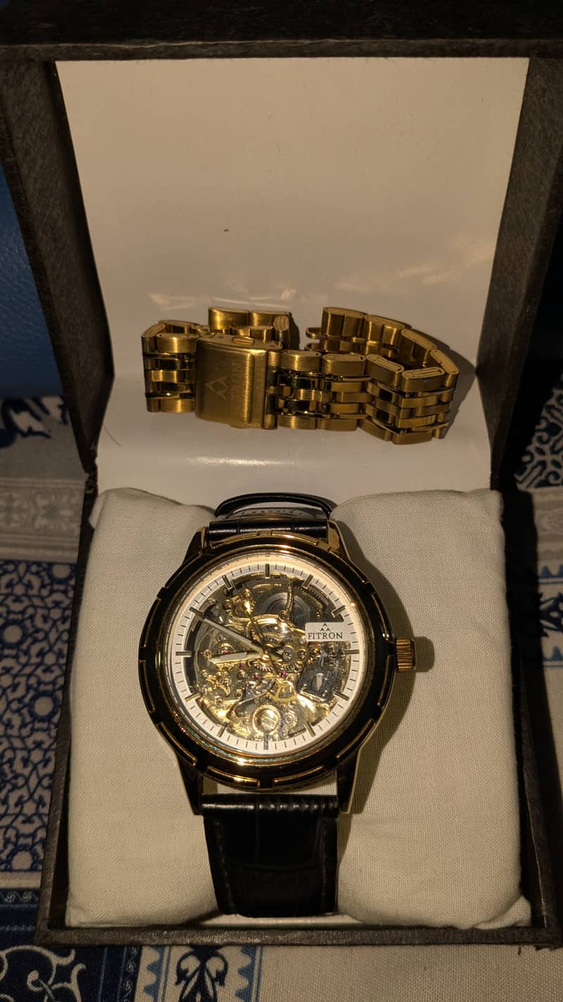 Fitron Automatic Watch Golden Black 4