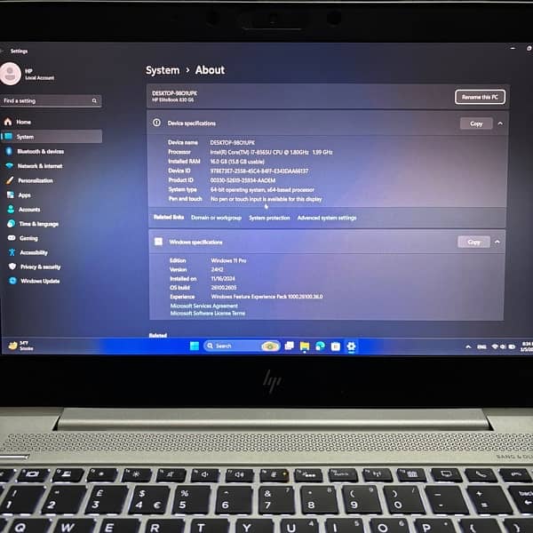 Hp EliteBook 830 G6 Corei7 8th Gen 1