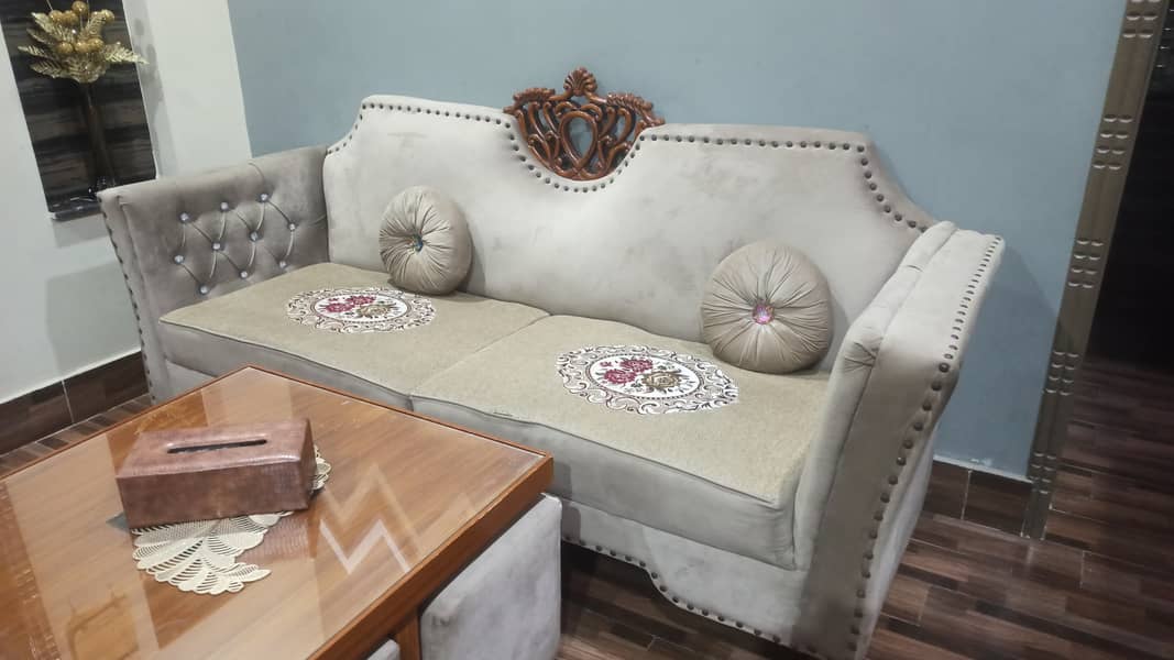 Sofa set with table set complete for sale 0