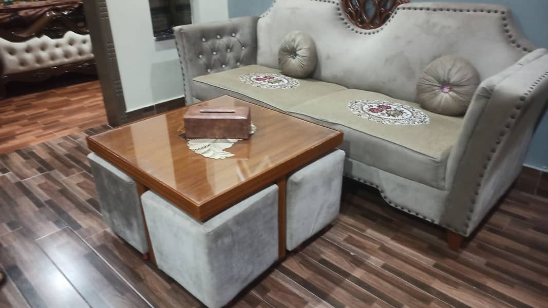 Sofa set with table set complete for sale 4