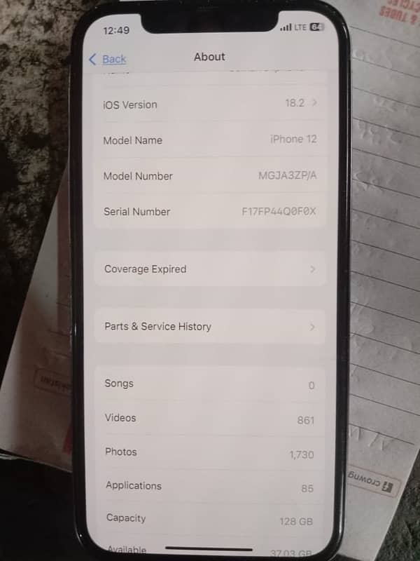 iphone  12 PTA proved 128 GB 2