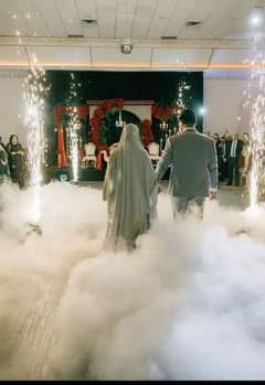 dry ice used in bride-groom entry any used