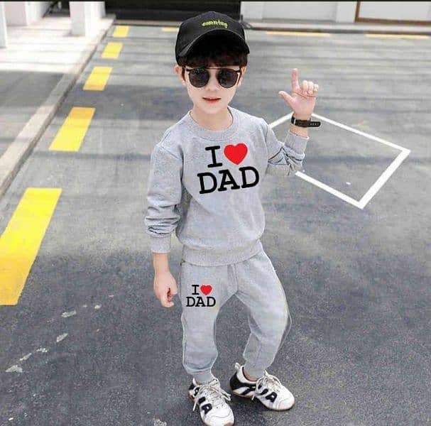 Boys Blended Printed Track Suit Set - 2 pcs 1