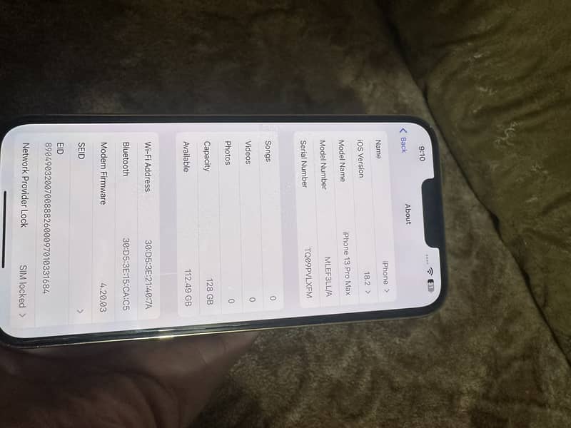 i want to sale my iphone 13 pro max jv sim 128 gb full new condition 0