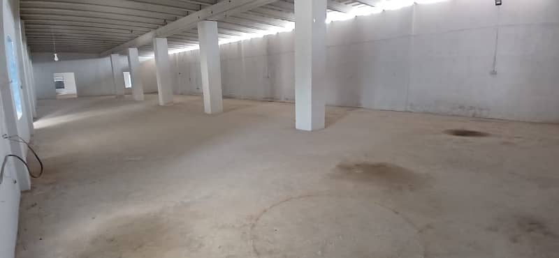 30000 sq. ft. Covered Neat and clean Factory available for Rent on Ferozepur road Lahore with 5 Pound Gas 6