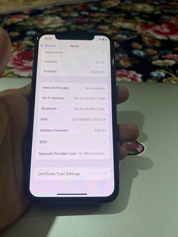 iPhone X PTA Approved 64GB Face Id Active 8