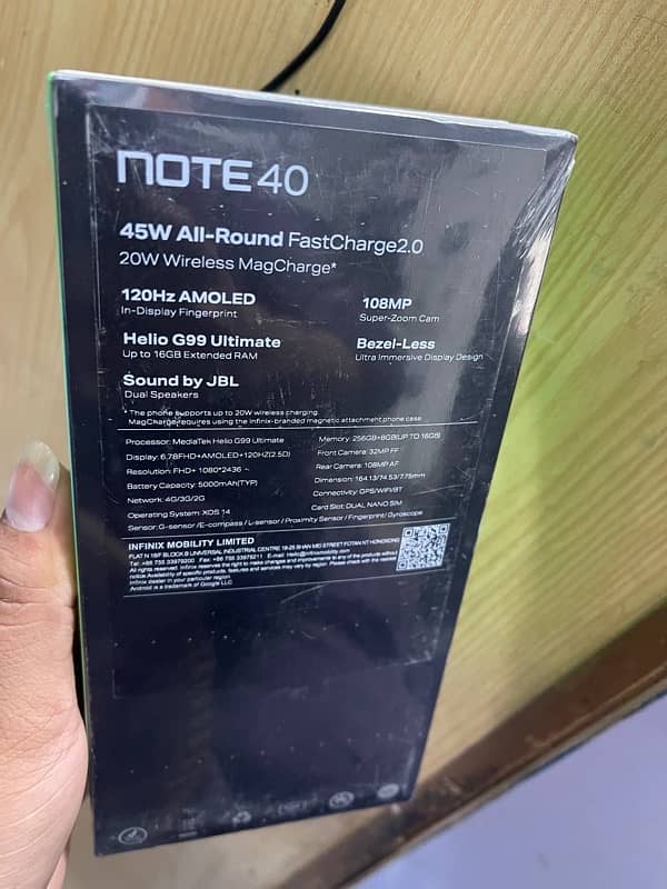 infinix Note 40  16/256Gb Box Pack orignal 1