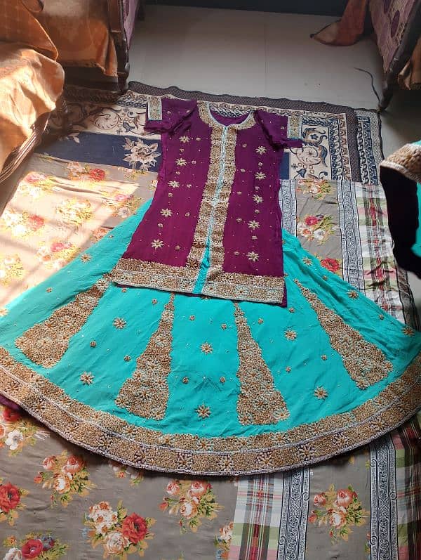 Heavy Bridal Sharara with Zarqoon Stones 4