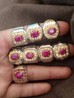 RUBY AFGHANISTAN REALL STONES WITH SILVER CHANDI RINGS YAQOOT