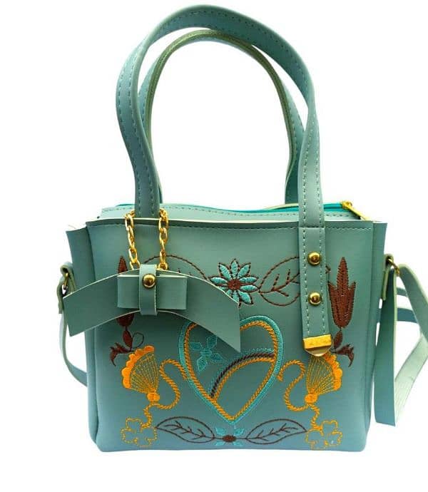 Women's Rexine Embroidered Hand Bag 1