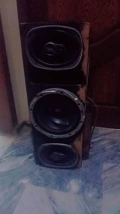 car bass box with woofer or 2 speakers amplifier also installed