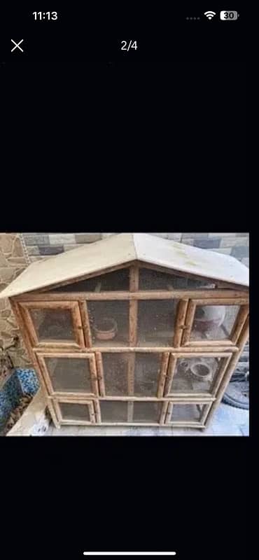 Parrot wooden cage with pvc pan al 1