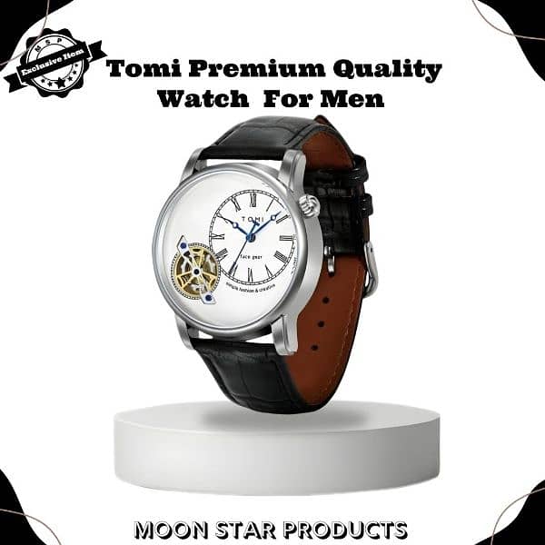 Men's Quartz Analog Watch with Interchangeable Straps – Black & Brown 4