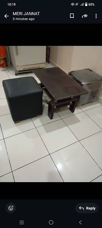 2 cubic seat one center table for sell 1