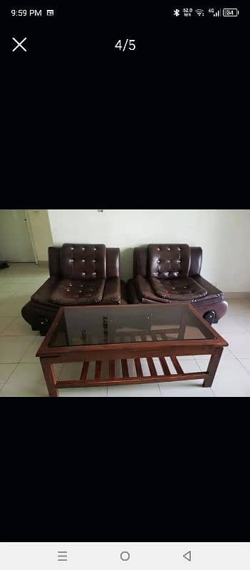 4 seater sofa with table 0