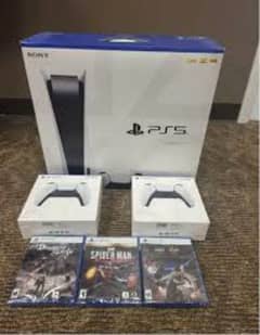 ps5 with box 4 games 2 controller brand new