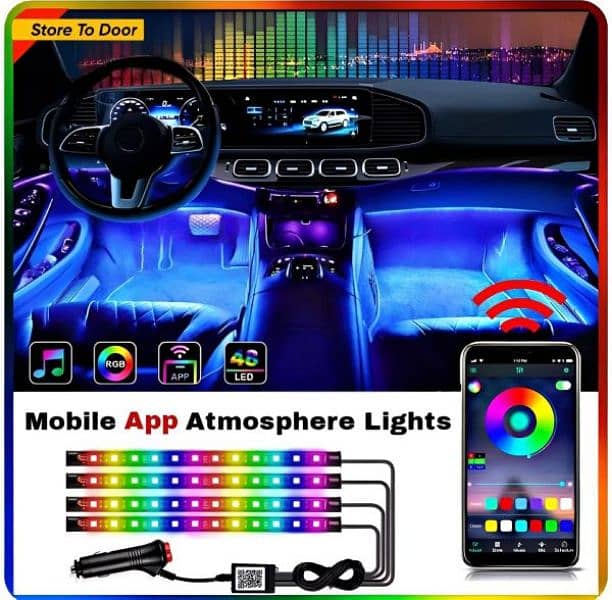 Car Rgb 48led Strip 5050smd 12w Decorative Auto Atmosphere Pathway I 1